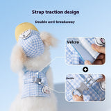 Pet Dog Cat Hat Outdoor Sunshade Anti-strangulation Hand Holding Rope Chest Strap
